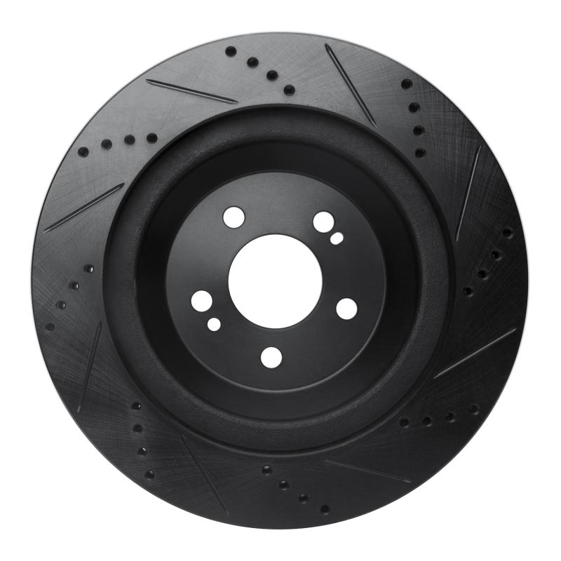 Mercedes-Benz Maybach S560 Brake Rotor (1) - Rear Left - R1 Concepts - Drilled & Slotted - Black - `14-`21